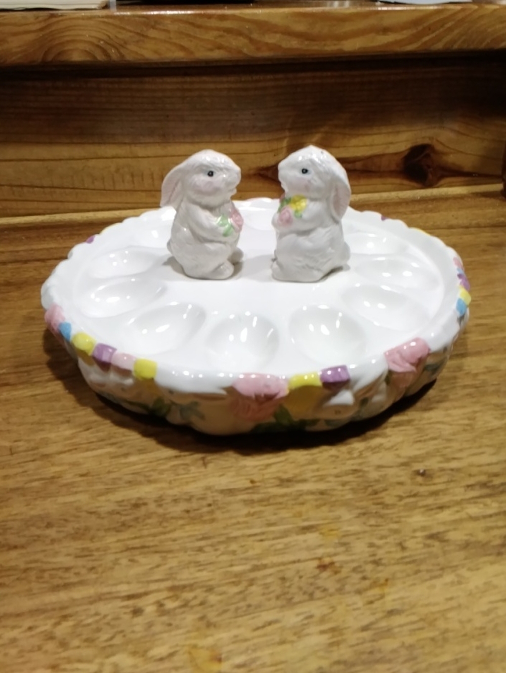 Easter Deviled Egg Tray With Salt & Pepper Shakers